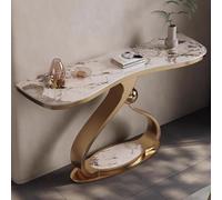 BEBANE Table Console d’entrée Moderne en Fer décoratif avec Plateau en céramique, Console Moderne et Table derrière canapé, adaptée au Salon, à l’entrée(B,80 * 45 * 85cm/31.5 * 17.7 * 33.5in)