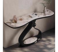 BEBANE Table Console d’entrée Moderne en Fer décoratif avec Plateau en céramique, Console Moderne et Table derrière canapé, adaptée au Salon, à l’entrée(D,150 * 45 * 85cm/59 * 17.7 * 33.5in)