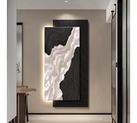 BEBANE Tableau décoratif Mural 3D à Effet visuel avec Texture de grès et éclairage LED, Art Mural au Design Abstrait, Tableau Mural à Alimentation Secteur