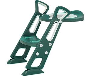 Bébé enfants siège de formation pot avec tabouret Step échelle enfant tout-petit chaise de toilette - vert