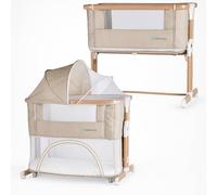 BEBE2LUXE Berceau évolutif 3 en 1 Leo - Cododo réglable Hauteur, Lit bébé sécurisé, Parc modulable, de la Naissance à 36 Mois en Mode Parc - Beige
