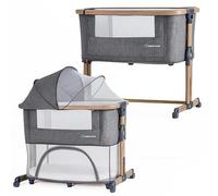 BEBE2LUXE Berceau évolutif 3 en 1 Leo - Cododo réglable Hauteur, Lit bébé sécurisé, Parc modulable, de la Naissance à 36 Mois en Mode Parc - Gris