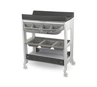 Bebeconfort Dolphy Table à langer & baignoire, chariot mobile 2 en 1 pour langer & baigner bébé, avec baignoire intégrée et beaucoup d'espace de rangement, Grey Mist