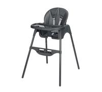 Bebeconfort Meely Plus, chaise haute bébé 2-en-1, 6 mois - 3 ans, coussin rembourré, chaise enfant légère (4 kg), repose-pieds et tablette réglables, dossier inclinable d'une main, Tinted Graphite