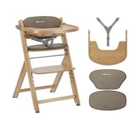 Bebeconfort Timba 2 avec Coussin, Chaise Haute Bébé Évolutive Bois, 6+ Mois, Jusqu'à 110 kg, Chaise Haute Enfant Ergonomique, S'adapte À La Plupart Des Tables, Plateau Amovible, Natural Wood + Beige