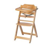 Bebeconfort Timba Chaise Haute Bébé, 6 Mois - 10 Ans, Jusqu'à 30 kg, Chaise Haute Evolutive, Plateau Amovible, Assise/Repose-pieds Réglables, Harnais 3 points, Compatible avec Timba Baby, Bois Naturel