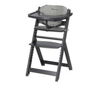 Bebeconfort Timba + Coussin, Chaise Haute Bébé Evolutive, 6 Mois - 10 Ans, Jusqu'à 30 kg, Plateau Amovible, Assise/Repose-pieds Réglables, Compatible avec Timba Baby, Mineral Graphite