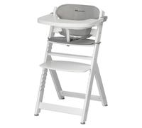 Bebeconfort Timba + coussin d'assise, Chaise haute évolutive, 6 mois-10 ans, Plateau amovible, Assise/repose-pieds réglable, Blanc + Gris clair