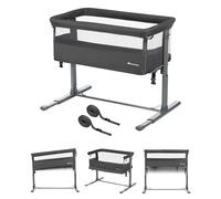 Bebeconfort Zina Lit d'appoint 2 en 1 de la naissance jusqu'à 9 kg, lit bébé réglable en hauteur, confortable et moelleusement rembourré, Mineral Graphite