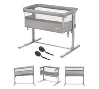 Bebeconfort Zina Lit d'appoint 2 en 1 de la naissance jusqu'à 9 kg, lit bébé réglable en hauteur, douillet et rembourré, Mineral Grey
