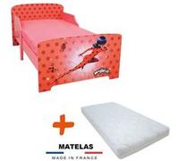 BEBEGAVROCHE Lit+Matelas Miraculous couleur rouge Sommier + lattes + Matelas - 70x140 cm Multicolors G