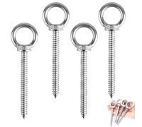 Bebochoi 4 Pcs Gros Boulon M10 x 160mm Oeillet A Visser Heavy Duty En Acier Inoxydable Anneau de Levage en Acier Inoxydable 304 Piton à Visser pour Hamacs Stores Chaises Suspendues Chaises à Bascule