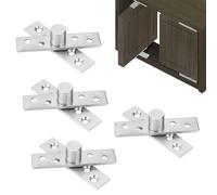 Bebochoi 4 Pièces Charnière de Porte Tournante en Acier Inoxydable, Charnière Porte Rotation 360 Degrés, Centrales et Cachées, Charnières Pivotantes pour les Maisons Portes Fenêtres et Armoires
