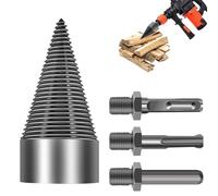 Bebochoi Fendeuse Bois Cône, Fendeuse à Bois Perceuse Sûre avec 3 Poignées, Fendeur de Buche 50mm pour Perceuse Électrique, Fendeuse de Bûches pour Machine à Bois de Chauffage, Pour Coupe Bois