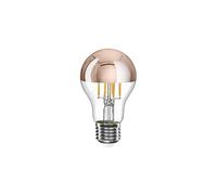 Bebulbs Ampoule LED demi-sphère cuivre A60 (E27, 7W, 650 lm, 2700K, dimmable) - Verre transparent avec dôme en cuivre - Lumière chaude dimmable et longue durée de vie