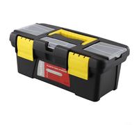 Bebykilemi Boîte à outils en plastique double couche de 25,4 cm avec charnières métalliques et poignée renforcée, pour accessoires d'équipement d'atelier à domicile (sans couche intérieure)