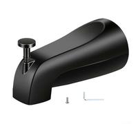 Bec de baignoire en métal avec inverseur extractible, robinet de baignoire à remplissage rapide pour tuyaux en cuivre et filetés de 1,27 cm, facile à installer (noir)