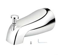 Bec de baignoire, robinet inverseur, remplissage de baignoire, traction avant en métal, remplissage rapide, facile à installer pour tuyau fileté 1/2, noir (argent)