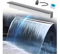 Bec de fontaine cascade d'extérieur en acier inoxydable, anti-rouille, 20 cm, assorti aux tubes ondulés pour fontaines et fontaines d'eau de jardin