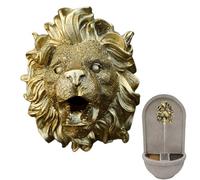 Bec De Fontaine Murale en Résine Lion, Robinet De Jardin, Suspending | Robinet Tête De Lion, Décoration De Étang Extérieure, Art Mural Suspendu pour Jardin, Patio, Arrière-Cour, Terrasse, Porche