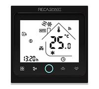 BecaSmart 002 Series WiFi Thermostat pour Deux tuyaux Ventilo-convecteur climatisation à écran Tactile avec Connexion WiFi pour Assistance vocale Intelligente Alexa Google Home Noir