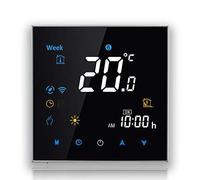 BecaSmart 3000 Series WiFi Thermostat pour Chauffage à l'eau 3A Ecran Tactile LCD de connecté WiFi avec Programmation Intelligent sans Fil Contrôle du téléphone Noir