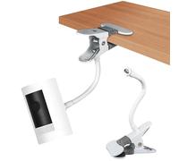 BECEMURU Support de serrage pour caméra extérieure Ring (caméra adhésive), support de gouttière flexible sans vis pour caméra Ring Spotlight Cam, caméra Arlo/EufyCam, avec support de montage standard