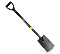 Bêche de Drainage 100 cm - Louchet et Bêche Étroite, Lame Acier 15 cm, Pelle à Tranchée pour Drains et Câbles, Manche Fibre de Verre, Poignée D, Repose-Pied, 1,45 kg - SQ1