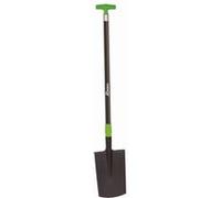Bêche de Jardin à bord plât 20 x 28 cm manche creux fibre en T 90 cm - Outil Jardinnage - Fabriqué en Italie G
