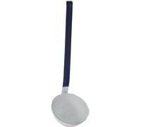 Bêche de jardin Unyqoos® en acier, blanche émaillée avec bordure bleue – Longueur : 36,5 cm, largeur de la lame : 10 cm, légère et facile à nettoyer, idéale pour le travail du sol et l'élimination des