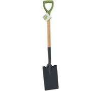 Bêche Plate Jardin 105cm KINZO - Pelle Carrée Acier & Manche Bois - Louchet pour Bordures & Racines - Poignée Ergonomique