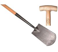 Bêche R+M de Witt à col de cygne en acier trempé avec manche en frêne, longueur de lame : 75 cm