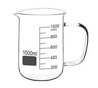 Bécher de verre de borosilicate, Bécher borosilicaté de forme basse 1000 ml avec poignée et bec verseur