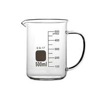 Bécher de verre de borosilicate, Bécher en verre borosilicaté avec poignée, tasse à mesurer, plusieurs tailles