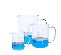 Bécher de verre de borosilicate, Bécher en verre gradué avec poignée, expérience de verrerie laboratoire 250 à 2000 ml