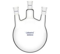 Béchers de 3000 ml, avec 3 cols, adaptables 24/40, en verre borosilicaté
