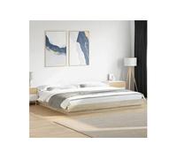 vidaXL Bed Frame with LED Lights Sonoma Oak 200x200cm Engineered Wood, bedroom furniture, bed base, pallet bed, bed, double 3281072 Blanc G