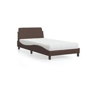 Bed met matras kunstleer bruin 100x200 cm3208359