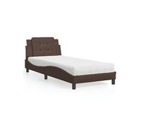 Bed met matras kunstleer bruin 80x200 cm3208826