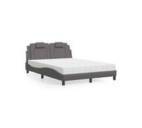 Bed met matras kunstleer grijs 140x200 cm3208799