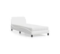 vidaXL Lit avec matelas Dover – Similicuir blanc 90x200 cm