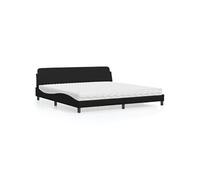 vidaXL Lit avec matelas Dover noir 200x200 cm similicuir