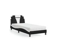 Bed met matras kunstleer zwart en wit 80x200 cm3208759