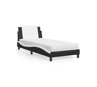 Bed met matras kunstleer zwart en wit 80x200 cm3208829