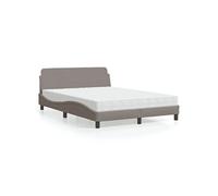 vidaXL Lit avec matelas Dover tissu taupe 140x200 cm