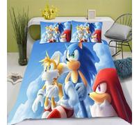 Bedding Sonic X, Sonic Bedding - Parure De Lit Anime Sonic Literie Enfant X Sonic Microfibre Impression D (,Xcm)