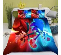Bedding Sonic X, Sonic Bedding - Parure De Lit Anime Sonic Literie Enfant X Sonic Microfibre Impression D (,Xcm)