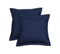 beddingstar YBV Lot de 2 taies d'oreiller carrées de Luxe 600 Fils au Pouce carré, 100% Coton égyptien (Lot de 2, 66 x 66 cm, Bleu Marine uni)