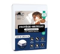 Beddy-Bye Protege Matelas 140x190 Impermeable Lot de 2 Respirant Infroissable Certifié Oeko-Tex - Alese 140x190 Impermeable avec 4 Coins Élastiques Éco-Responsable - Blanc