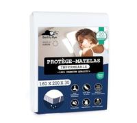 Beddy-Bye Protege Matelas 160x200 Impermeable Lot de 2 Respirant Infroissable Certifié Oeko-Tex - Alaise 160 x 200 Imperméable avec 4 Coins Élastiques Éco-Responsable - Blanc